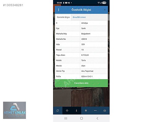 Antalya Serik Boğazkent'te Satılık 8703 m² Arazi - Sahile 3km